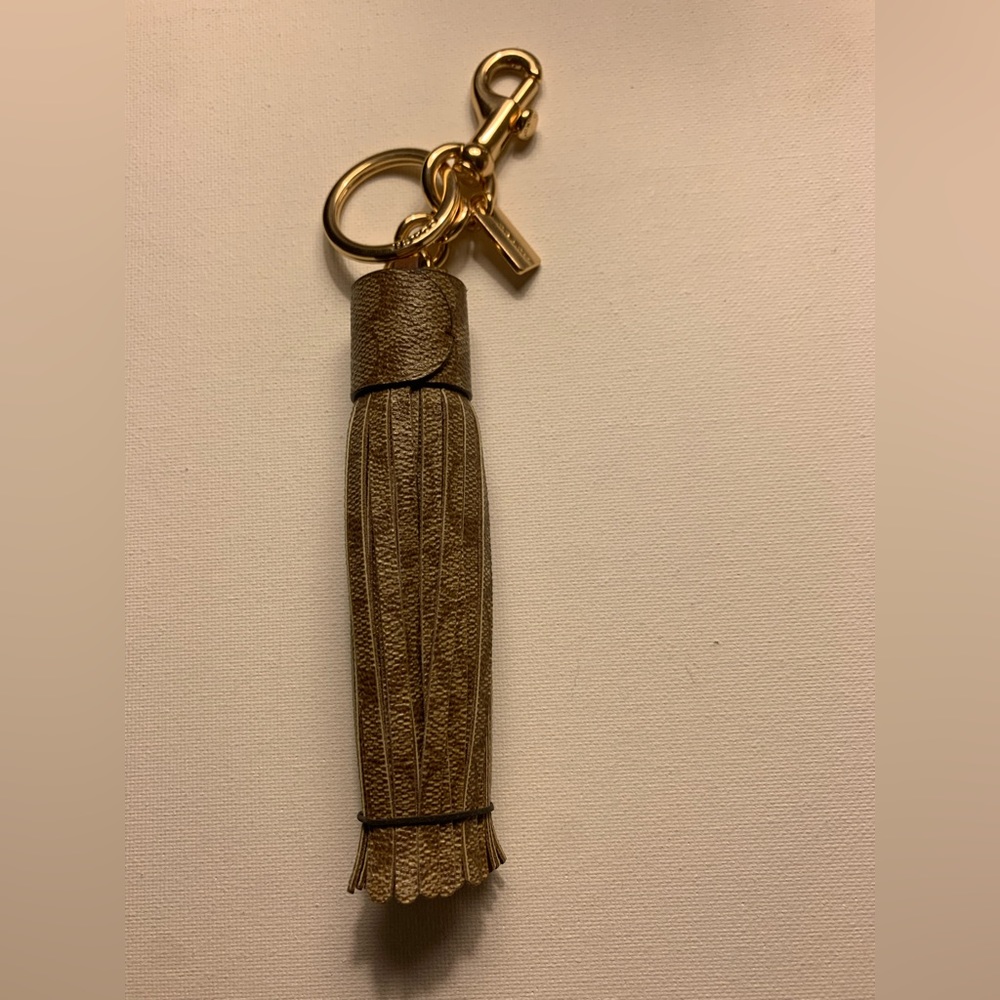 Coach handbag Tassel Bag Charm In Signature canvas